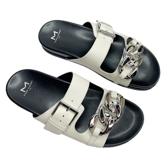 Marc Fisher Shoes - MARC FISHER Fresno Ivory Chunky Slip Sandals
